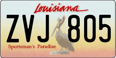 LA license plate ZVJ805