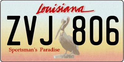 LA license plate ZVJ806