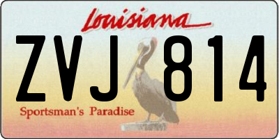 LA license plate ZVJ814