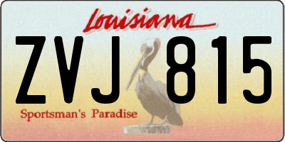 LA license plate ZVJ815