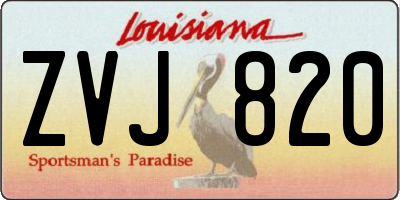 LA license plate ZVJ820