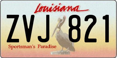 LA license plate ZVJ821