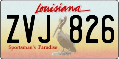 LA license plate ZVJ826