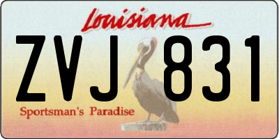 LA license plate ZVJ831