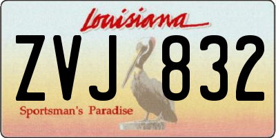 LA license plate ZVJ832