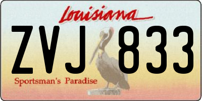 LA license plate ZVJ833