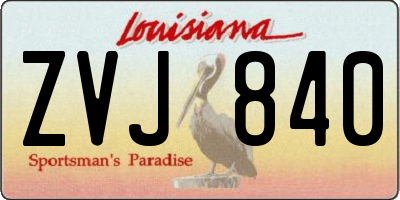 LA license plate ZVJ840