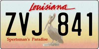 LA license plate ZVJ841