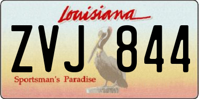 LA license plate ZVJ844