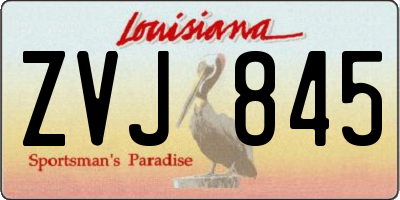 LA license plate ZVJ845
