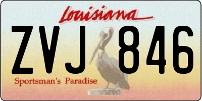 LA license plate ZVJ846