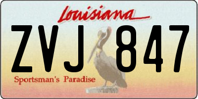 LA license plate ZVJ847