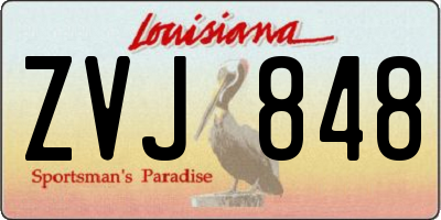 LA license plate ZVJ848