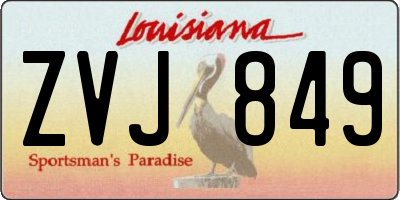 LA license plate ZVJ849