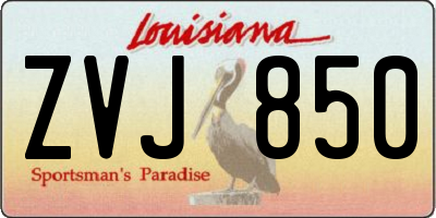 LA license plate ZVJ850