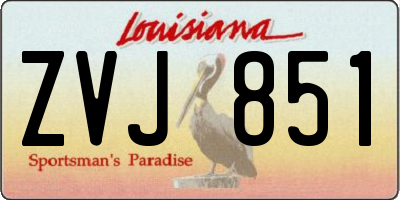 LA license plate ZVJ851