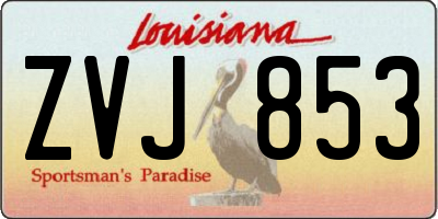 LA license plate ZVJ853