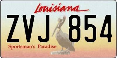 LA license plate ZVJ854
