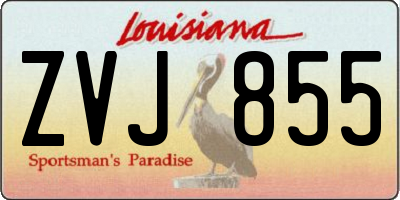LA license plate ZVJ855