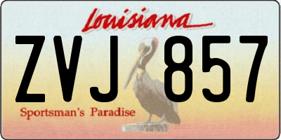 LA license plate ZVJ857