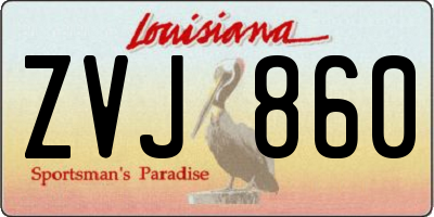 LA license plate ZVJ860