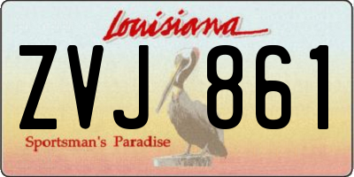 LA license plate ZVJ861