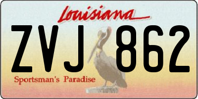 LA license plate ZVJ862