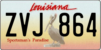LA license plate ZVJ864