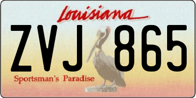 LA license plate ZVJ865