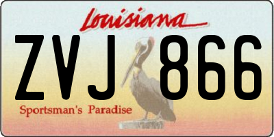 LA license plate ZVJ866