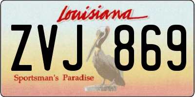 LA license plate ZVJ869