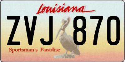 LA license plate ZVJ870