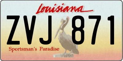 LA license plate ZVJ871
