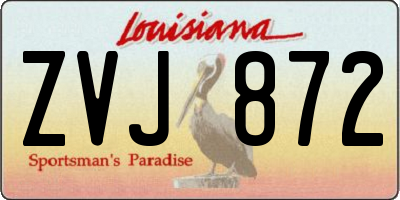 LA license plate ZVJ872