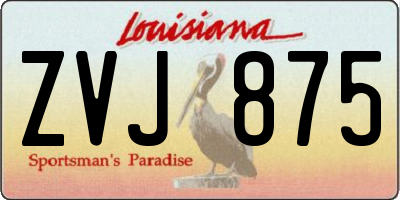 LA license plate ZVJ875