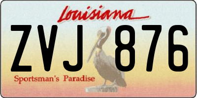LA license plate ZVJ876
