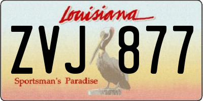 LA license plate ZVJ877