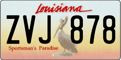 LA license plate ZVJ878