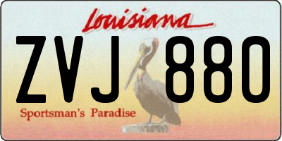 LA license plate ZVJ880