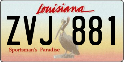 LA license plate ZVJ881