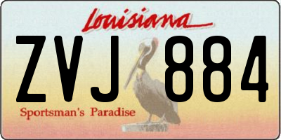 LA license plate ZVJ884