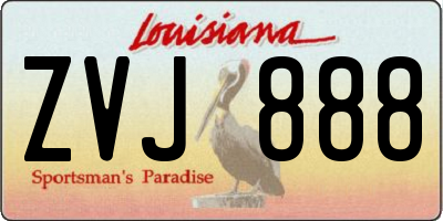 LA license plate ZVJ888