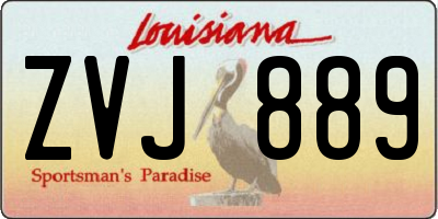 LA license plate ZVJ889