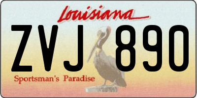 LA license plate ZVJ890
