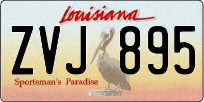 LA license plate ZVJ895