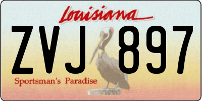LA license plate ZVJ897