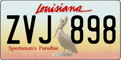 LA license plate ZVJ898