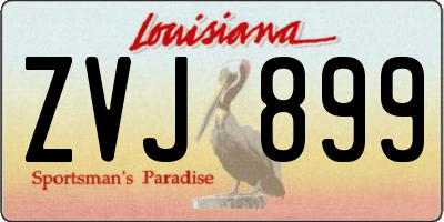 LA license plate ZVJ899