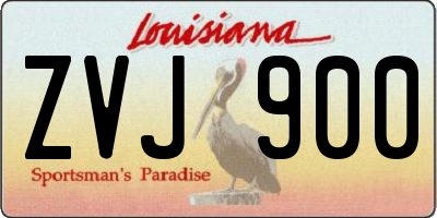 LA license plate ZVJ900