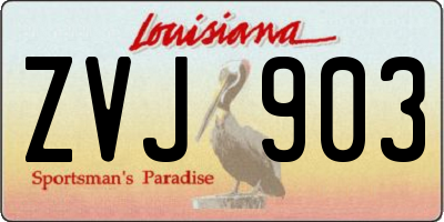 LA license plate ZVJ903